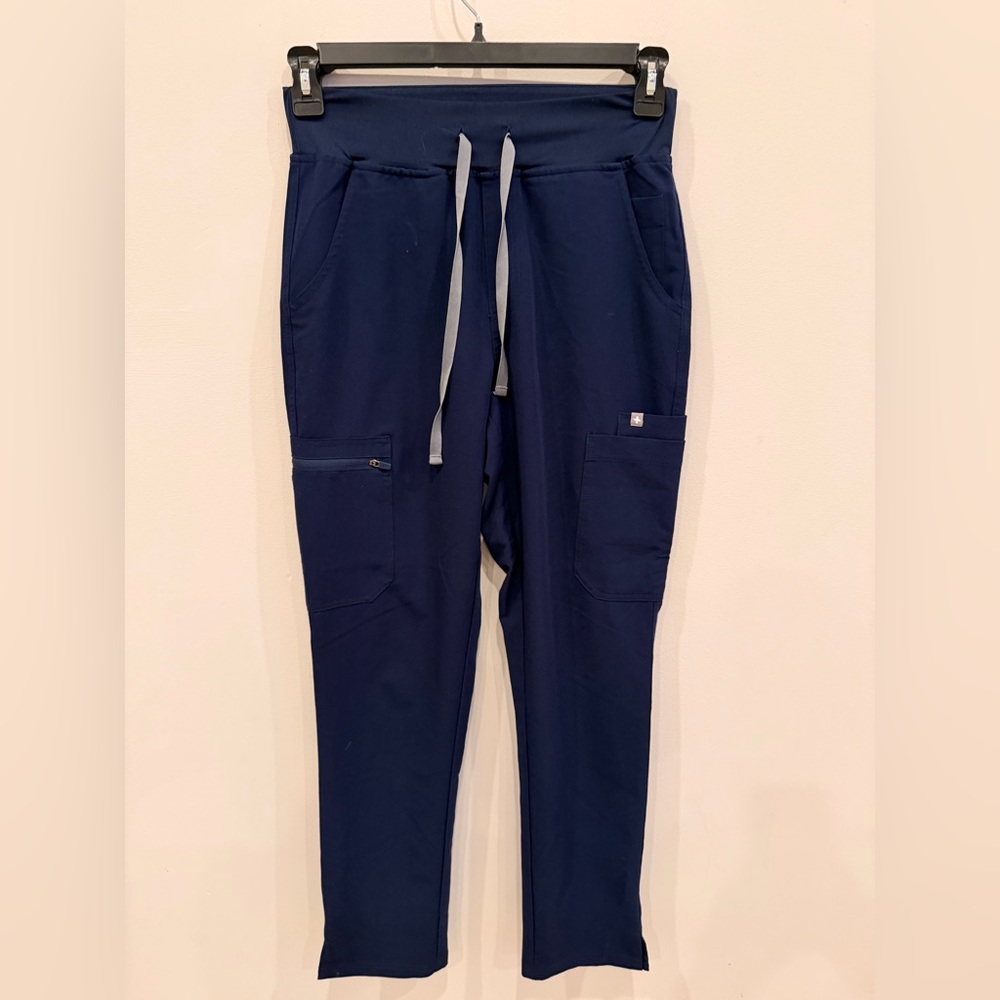 FIGS Technical Collection Scrub Pants Women's Small‎ Navy Drawstring Stretch